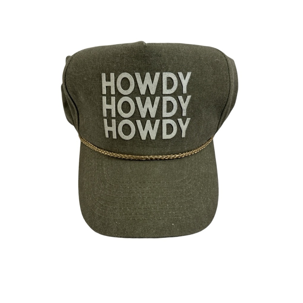 Frankie Jean Rope Hat Howdy Howdy Howdy Snapback Hand Lettered Rodeo Cap - Picture 2 of 5